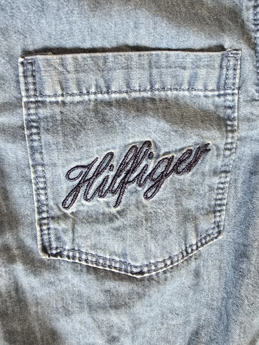 Tommy Hilfiger Light Blue Denim Polo Dress with Signature Ribbon